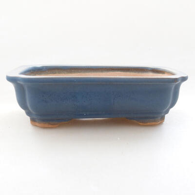 Ceramic bonsai bowl 13 x 10.5 x 4 cm, color blue - 1