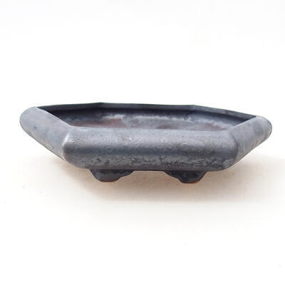 Ceramic bonsai bowl 16 x 14.5 x 3.5 cm, metal color - 1