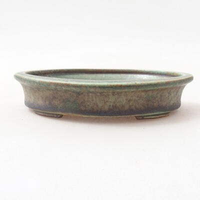 Ceramic bonsai bowl 12.5 x 10 x 2.5 cm, color green - 1