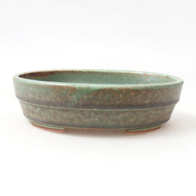 Ceramic bonsai bowl 13 x 10.5 x 3.5 cm, color green - 1