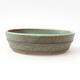 Ceramic bonsai bowl 13 x 10.5 x 3.5 cm, color green - 1/3