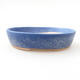 Ceramic bonsai bowl 17 x 13.5 x 3.5 cm, color blue - 1/3