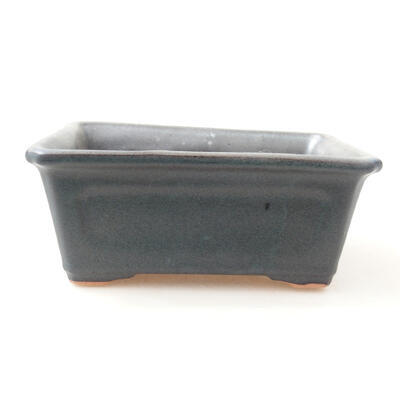 Ceramic bonsai bowl 13 x 10 x 5 cm, gray color - 1