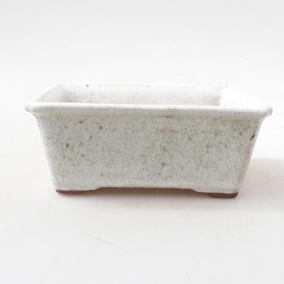 Ceramic bonsai bowl 13 x 10 x 5 cm, white color - 1
