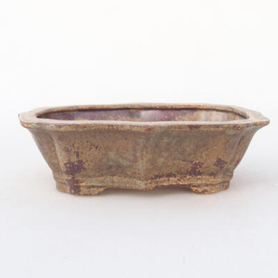 Ceramic bonsai bowl 14 x 10 x 4 cm, brown color - 1