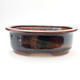 Ceramic bonsai bowl 22 x 17.5 x 7.5 cm, color brown-black - 1/3