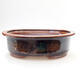 Ceramic bonsai bowl 25 x 20.5 x 8 cm, brown-black color - 1/3