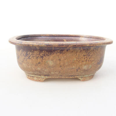 Ceramic bonsai bowl 14 x 11 x 5.5 cm, brown color - 1