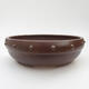 Ceramic bonsai bowl 19.5 x 19.5 x 6 cm, color brown - 1/3