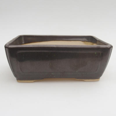 Ceramic bonsai bowl 15,5 x 11,5 x 5,5 cm, metal color - 1