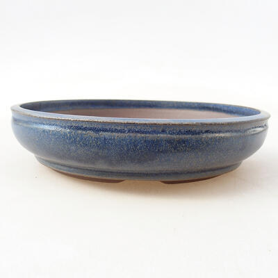 Ceramic bonsai bowl 16.5 x 16.5 x 3.5 cm, color blue - 1