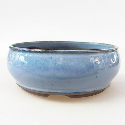 Ceramic bonsai bowl 14.5 x 14.5 x 4 cm, color blue - 1