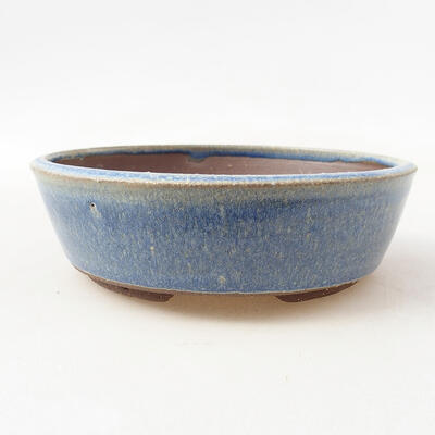 Ceramic bonsai bowl 14.5 x 14.5 x 4 cm, color blue - 1