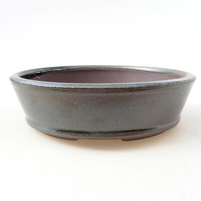 Ceramic bonsai bowl 16 x 16 x 4.5 cm, color green - 1