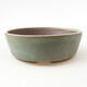 Ceramic bonsai bowl 15 x 15 x 5 cm, color green - 1/3