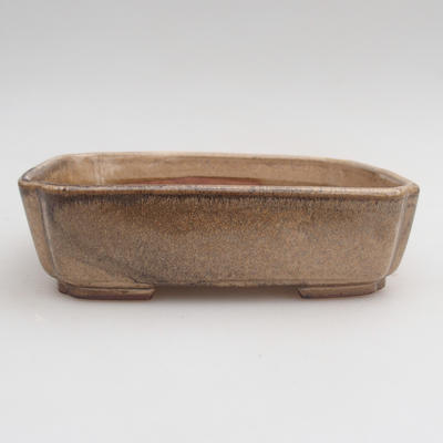 Ceramic bonsai bowl 15 x 12 x 4 cm, brown color - 1