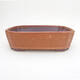 Ceramic bonsai bowl 20.5 x 17.5 x 6 cm, brown color - 1/3