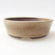 Ceramic bonsai bowl 14.5 x 14.5 x 4.5 cm, beige color - 1/3