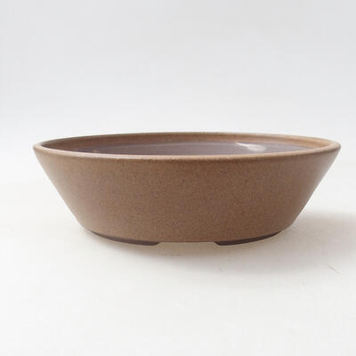 Ceramic bonsai bowl 18.5 x 18.5 x 5 cm, beige color - 1