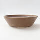Ceramic bonsai bowl 18.5 x 18.5 x 5 cm, beige color - 1/3