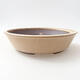 Ceramic bonsai bowl 18.5 x 18.5 x 4.5 cm, beige color - 1/3