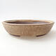 Ceramic bonsai bowl 18.5 x 18.5 x 4 cm, beige color - 1/3