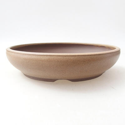 Ceramic bonsai bowl 19 x 19 x 4.5 cm, beige color - 1