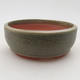 Ceramic bonsai bowl 9.5 x 9.5 x 3.5 cm, color green - 1/3