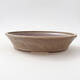 Ceramic bonsai bowl 23.5 x 23.5 x 5 cm, brown color - 1/3