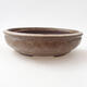 Ceramic bonsai bowl 18.5 x 18.5 x 5 cm, brown color - 1/3