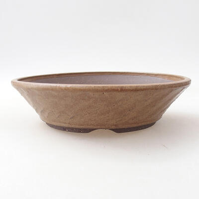 Ceramic bonsai bowl 21 x 21 x 5 cm, color brown - 1