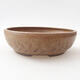 Ceramic bonsai bowl 20 x 20 x 6 cm, brown color - 1/3