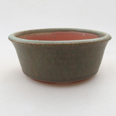 Ceramic bonsai bowl 10.5 x 10.5 x 4 cm, color green - 1