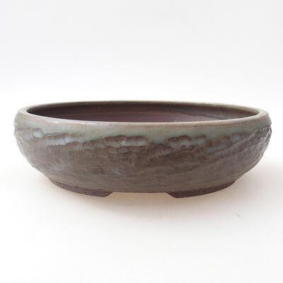 Ceramic bonsai bowl 22 x 22 x 6 cm, color brown - 1