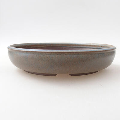Ceramic bonsai bowl 24.5 x 24.5 x 5 cm, color blue - 1