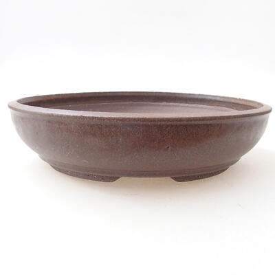 Ceramic bonsai bowl 25 x 25 x 6 cm, color brown - 1