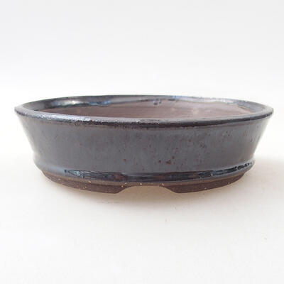 Ceramic bonsai bowl 14 x 14 x 3.5 cm, metal color - 1