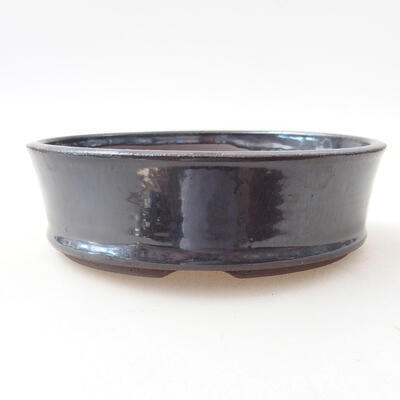Ceramic bonsai bowl 15 x 15 x 4.5 cm, metal color - 1