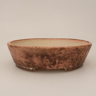Ceramic bonsai bowl 15 x 13.5 x 4 cm, color pink - 1