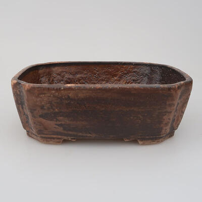 Ceramic bonsai bowl 17.5 x 14.5 x 5.5 cm, color brown - 1