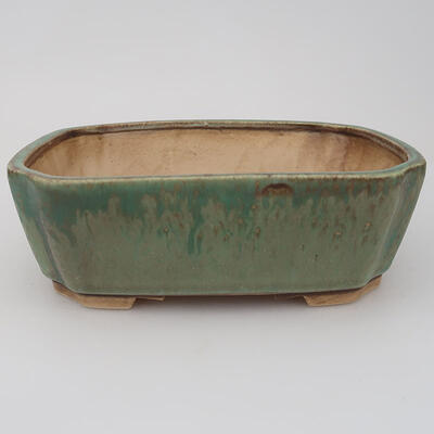 Ceramic bonsai bowl 17.5 x 14.5 x 5.5 cm, color green - 1
