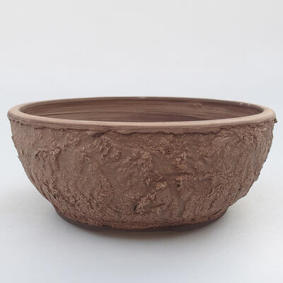 Ceramic bonsai bowl 17 x 17 x 7 cm, color brown - 1
