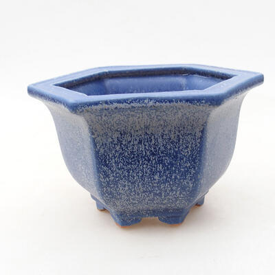 Ceramic bonsai bowl 12 x 10.5 x 7.5 cm, color blue - 1