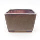Ceramic bonsai bowl 10 x 10 x 7 cm, color brown-gray - 1/3