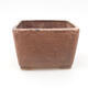 Ceramic bonsai bowl 10 x 10 x 7 cm, color brown-pink - 1/3