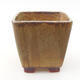 Ceramic bonsai bowl 7 x 7 x 7 cm, color brown-green - 1/3