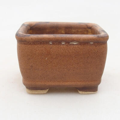 Ceramic bonsai bowl 6 x 6 x 4 cm, color brown - 1