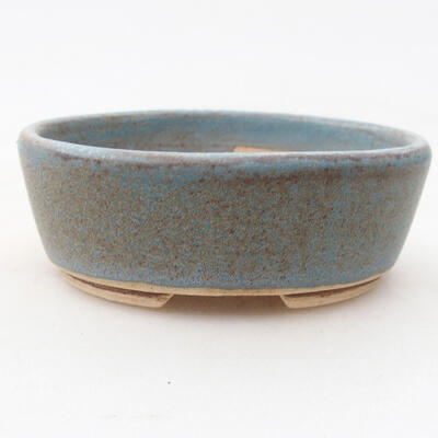 Ceramic bonsai bowl 9 x 7.5 x 3 cm, color blue - 1