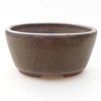 Ceramic bonsai bowl 7.5 x 6.5 x 3.5 cm, brown color - 1