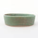 Ceramic bonsai bowl 12.5 x 10 x 3.5 cm, color green - 1/3